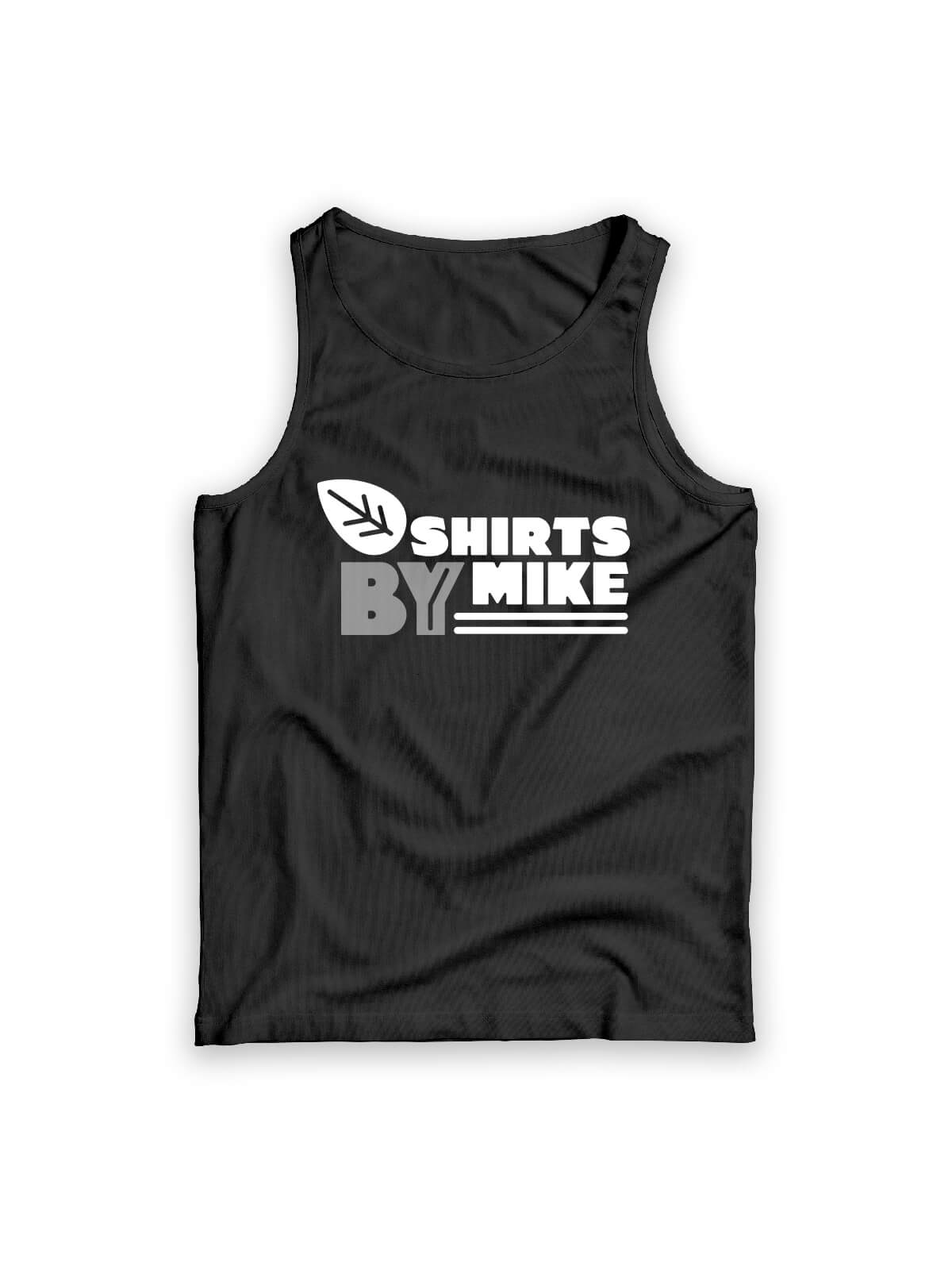 grey t-shirt with Shirts By Mike logo